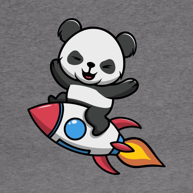 Cute Panda go to outer space by Cubbone